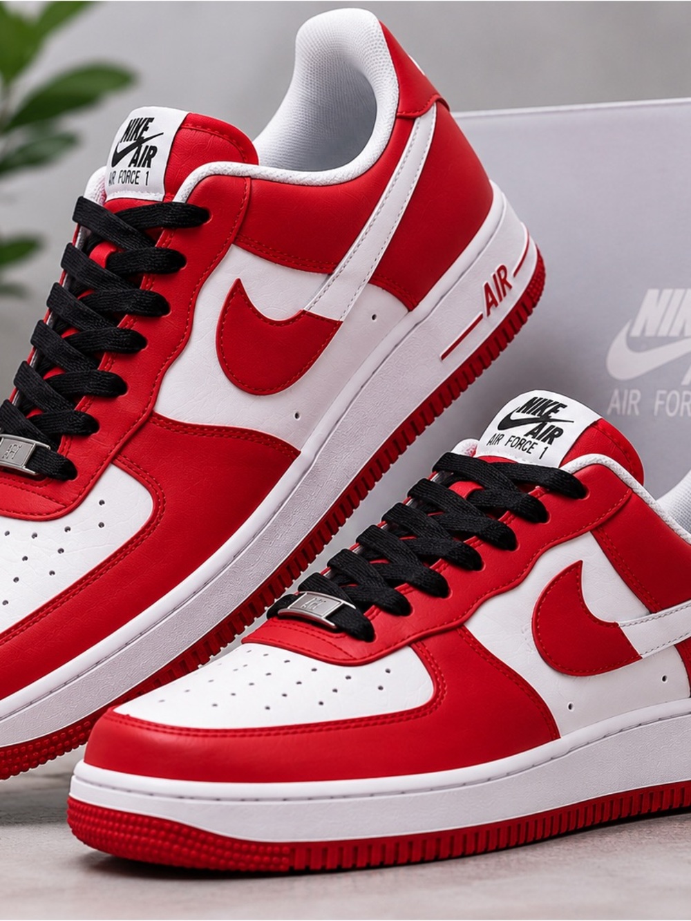 Nike Men’s Low-Top Sneakers — Red/White